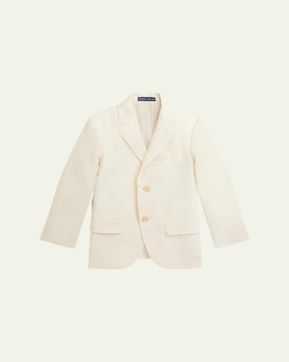 Boy's Solid Linen Tailored Sport Coat, Size 4-7